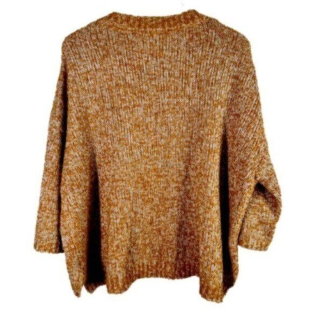Sun & Shadow | Carmel Brown & Cream Boxy Sweater Size Large - Picture 6 of 8